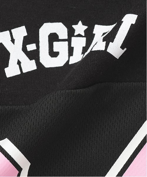 すぐ届く☆X-girl ベビーTシャツ 半袖 メッシュ 旬な着こなし◎ X-girl Stages tシャツ ナンバリングメッシュ切替ショート半袖T