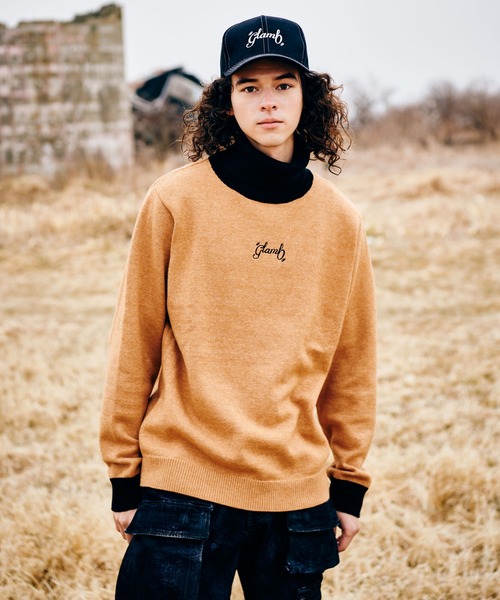 mix gauge logo NKNIT shirts ブラウン①