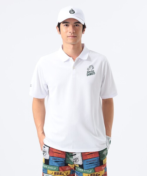 BEAMS GOLF DRY ホワイトポロシャツ Lサイズ BEAMS GOLF ポロシャツ 「MEN」「別注」PARK SIDE DONUTS
