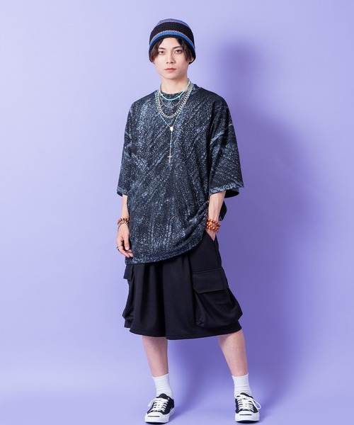 スウェットパンツ ジャージ a.p.o.v. スウェットワイドカーゴハーフ
