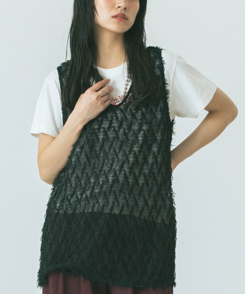 タンクトップ ノースリーブ JACQUARD TANK レディース