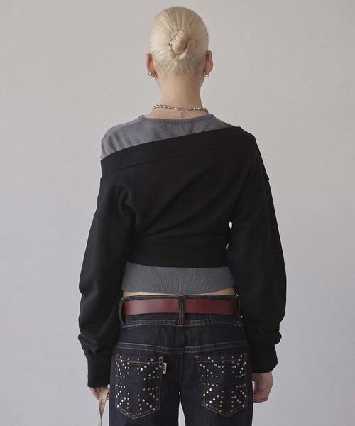 sculptor 廃盤　トップス SCULPTOR tシャツ Off-Shoulder Cropped Sweatshirt レディース