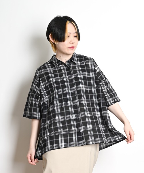marai（マーライ） ブラウス シャツ 半袖 コットン チェック柄 半袖