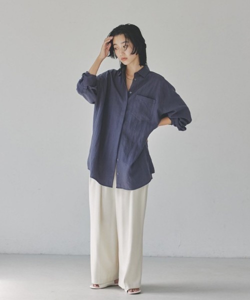 TODAYFUL◆長袖シャツ/FREE/レーヨン/12120425 TODAYFUL(トゥデイフル) / 長袖シャツ/FREE/レーヨン/NVY/ドット