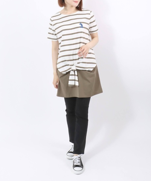 モンクレール　ワンピース　チュニック　ボーダー　Tシャツ　レディース トップス レディース ボーダー カットソー tシャツ チュニック