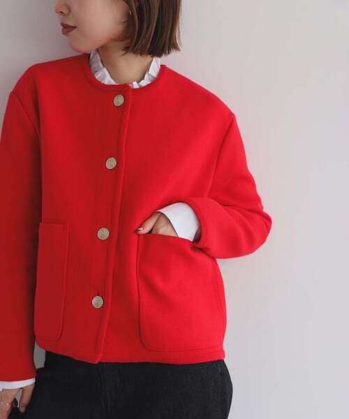 しじみ値下げスローブイエナ ダブルフェイスニットブルゾン SLOBE IENA（スローブイエナ） コート アウター 「一部WEB・店舗限定