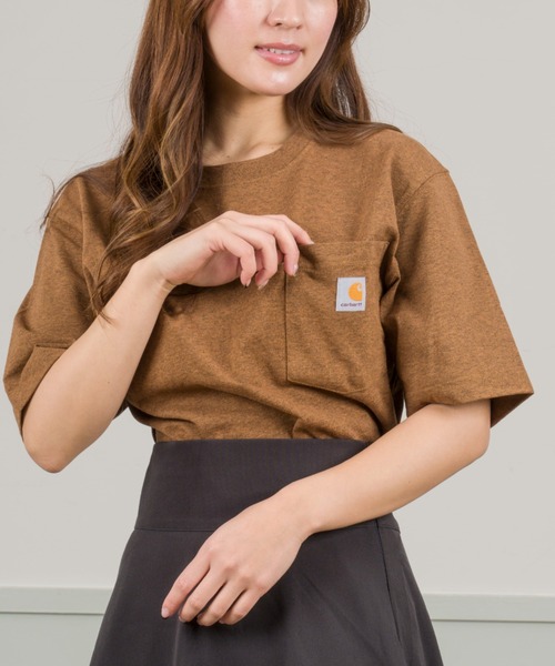 「Carhartt」 半袖Tシャツ M グレー レディース