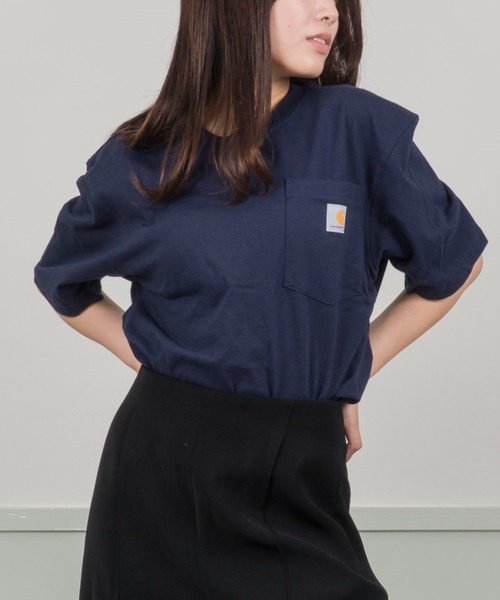 「Carhartt」 半袖Tシャツ M グレー レディース