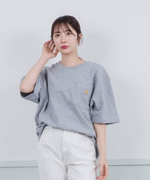 「Carhartt」 半袖Tシャツ M グレー レディース