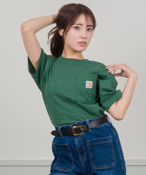 「Carhartt」 半袖Tシャツ M グレー レディース