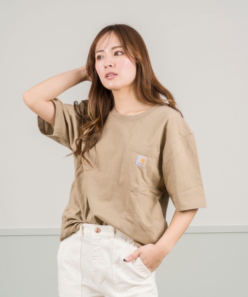 「Carhartt」 半袖Tシャツ M グレー レディース