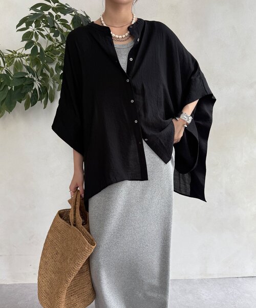 DOU DOU　タグ付き新品ブラウス POU DOU DOU｜ふんわり袖前あきブラウス | Rakuten Fashion(楽天
