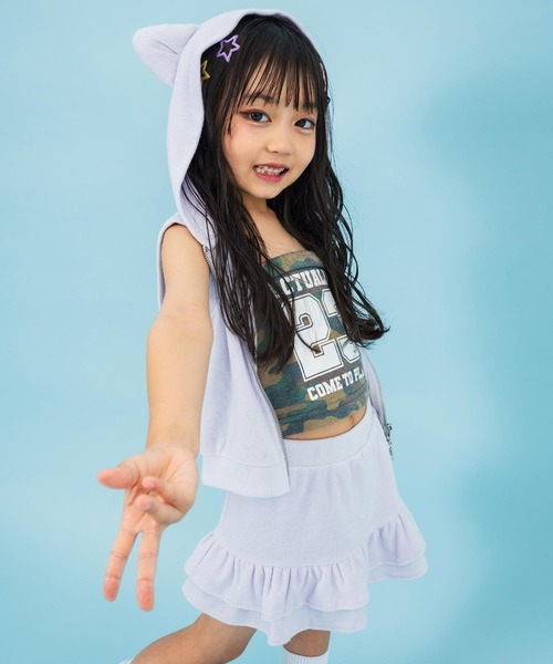 ANAP kids（アナップキッズ） セットアップ パイルネコ耳ノースリーブ 