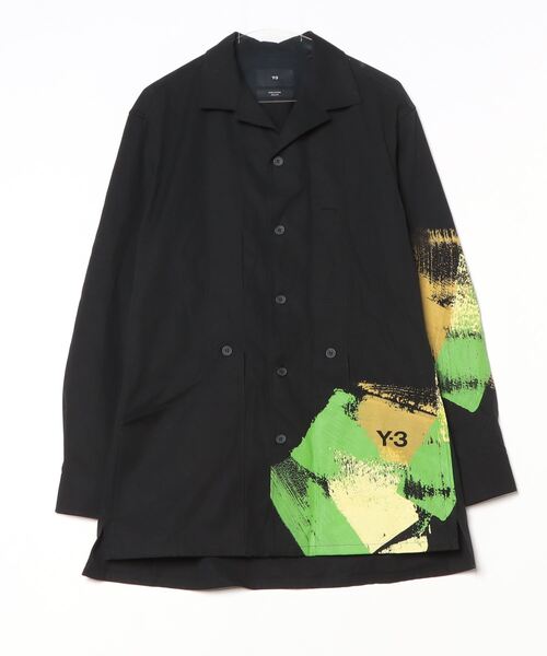 Y-3 ブラック 長袖シャツ 左胸ポケット付き Y-3 「Y-3」 長袖シャツ - ブラック メンズ : ZOZOTOWN Yahoo!店