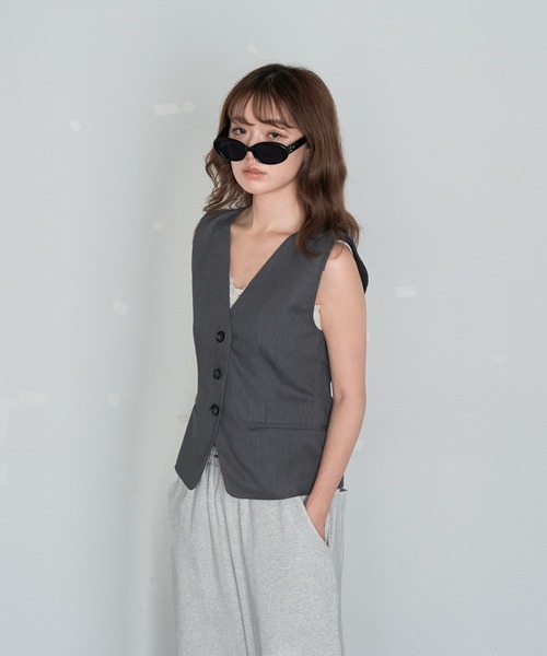 frames Ray CASSIN セットアップスーツ ジレ パンツ 黒 F Ray Cassin ベスト ジレ スーツベスト レディース : ZOZOTOWN
