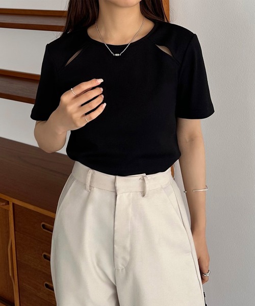 「callautia」 半袖カットソー LARGE ブルー レディース