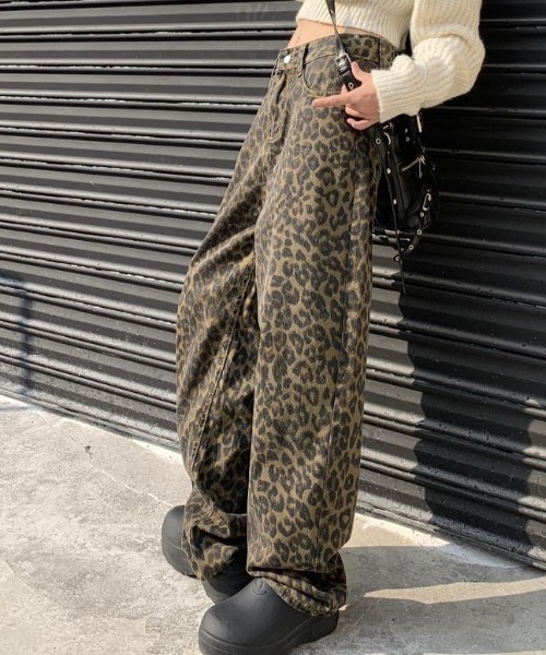 ジーンズ デニム デニムパンツ レオパードデニムパンツ レディース | LACーVERT | 06