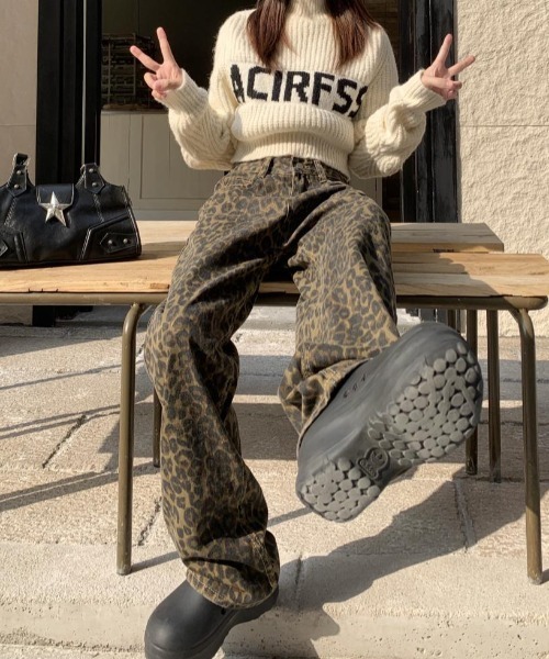 ジーンズ デニム デニムパンツ レオパードデニムパンツ レディース | LACーVERT | 13