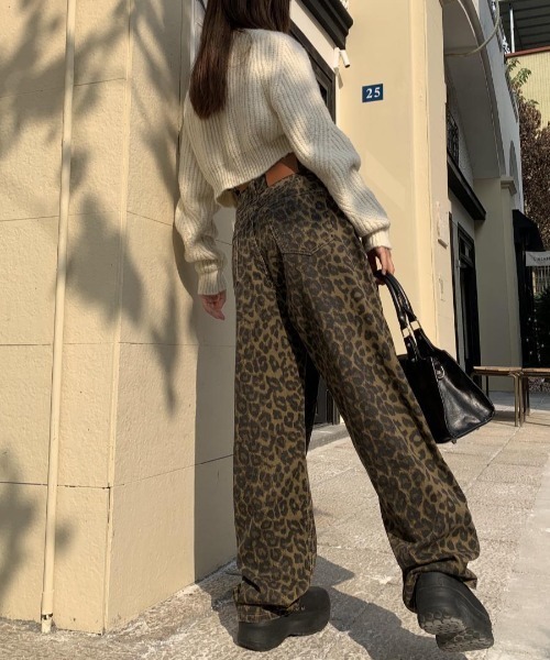 ジーンズ デニム デニムパンツ レオパードデニムパンツ レディース | LACーVERT | 12