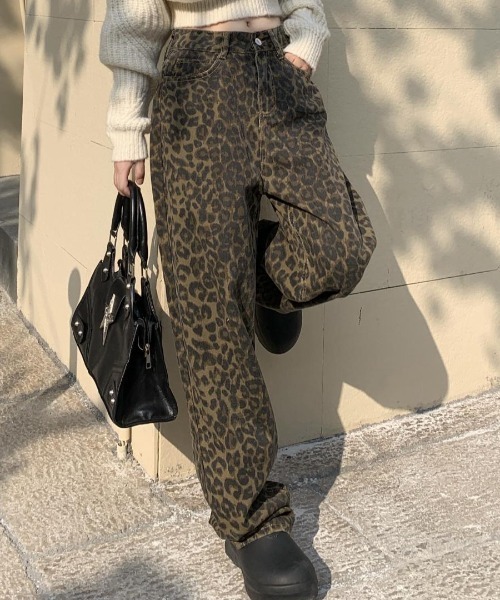 ジーンズ デニム デニムパンツ レオパードデニムパンツ レディース | LACーVERT | 08