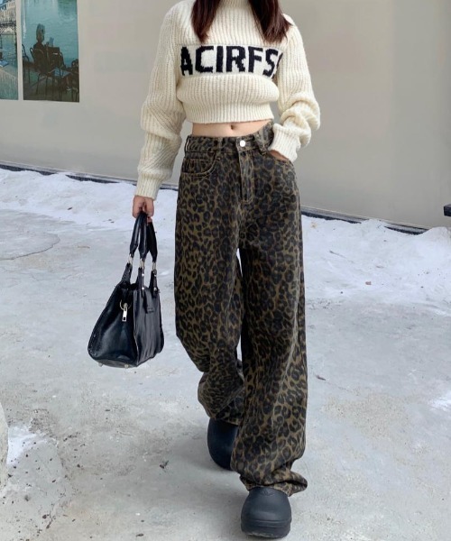 ジーンズ デニム デニムパンツ レオパードデニムパンツ レディース | LACーVERT | 11