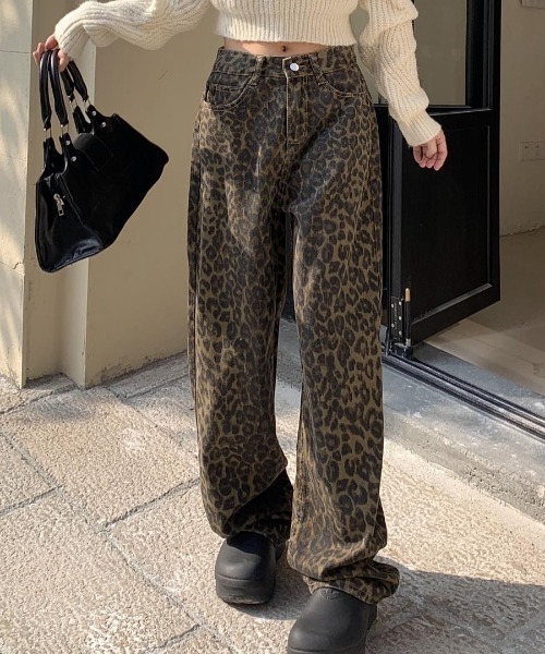 ジーンズ デニム デニムパンツ レオパードデニムパンツ レディース | LACーVERT | 03