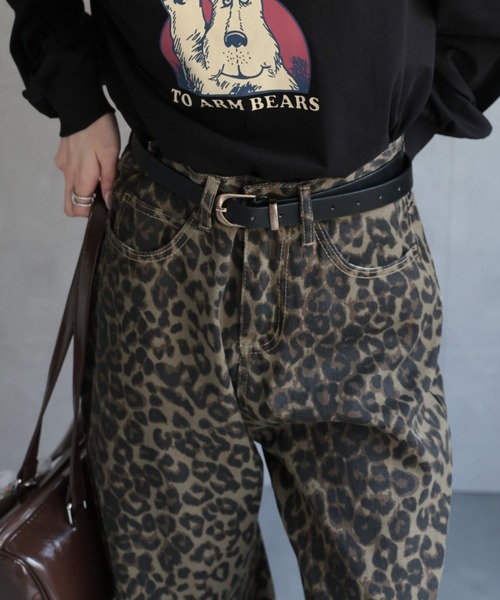 ジーンズ デニム デニムパンツ レオパードデニムパンツ レディース | LACーVERT | 19