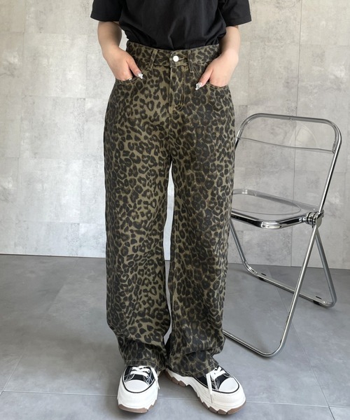 ジーンズ デニム デニムパンツ レオパードデニムパンツ レディース | LACーVERT | 14