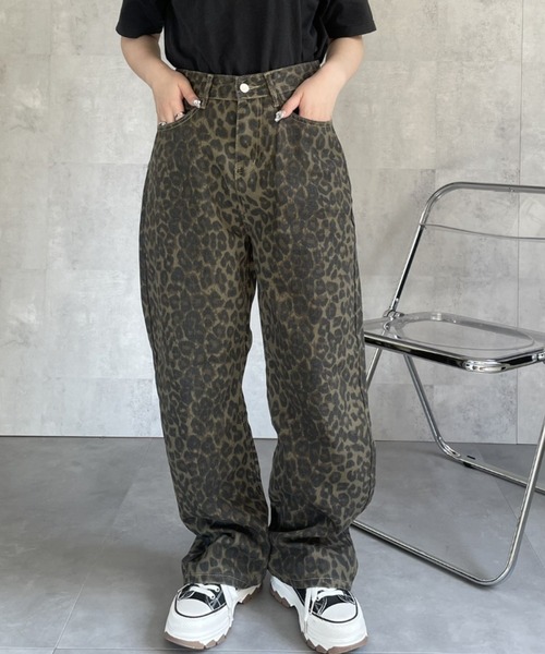 ジーンズ デニム デニムパンツ レオパードデニムパンツ レディース | LACーVERT | 18