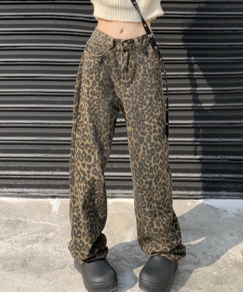 ジーンズ デニム デニムパンツ レオパードデニムパンツ レディース | LACーVERT | 05