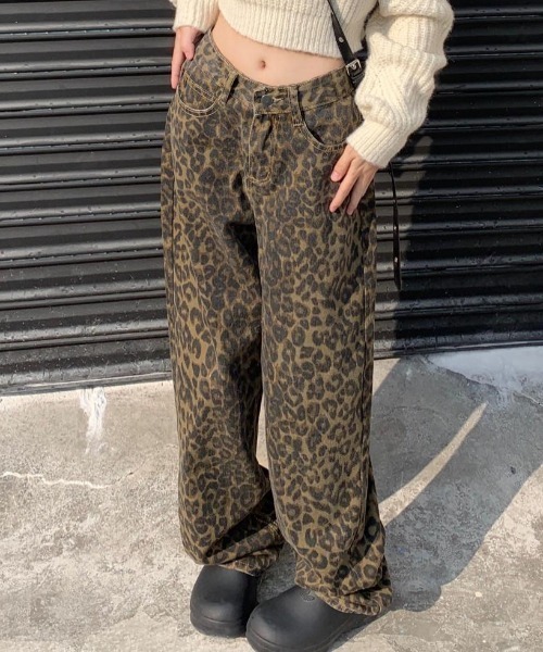 ジーンズ デニム デニムパンツ レオパードデニムパンツ レディース | LACーVERT | 07