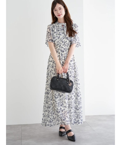 LUDIC PARK（ルディックパーク） ワンピース 花柄シフォンケープ