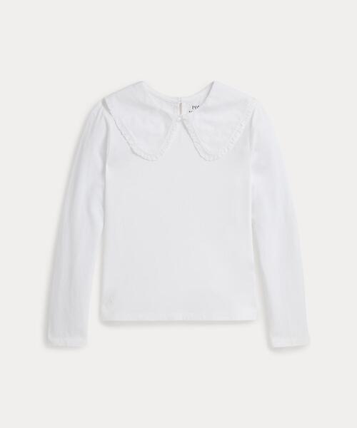 tシャツ フリル コットン ジャージー Tシャツ キッズ 子供服 女の子の画像