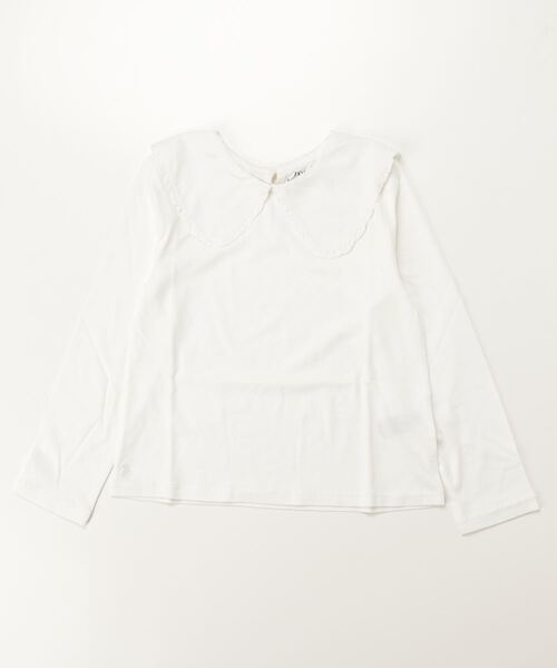 tシャツ フリル コットン ジャージー Tシャツ キッズ 子供服 女の子の画像