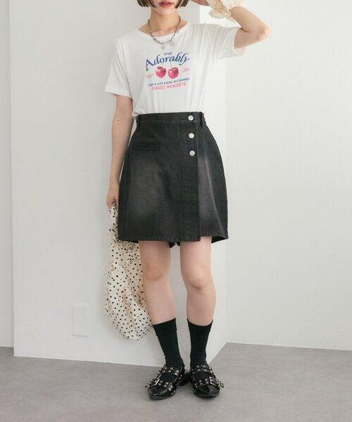 スカート ansdotsloevner 25aw visitfor w closet（ダブルクローゼット） スカート 「25AW」デニムスカパン