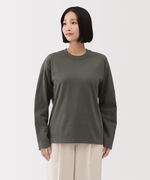 無印良品（MUJI） tシャツ 婦人 引き揃え天竺編みクルーネック長袖T