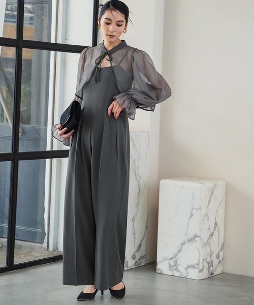 J*Y様 GIRL パンツドレス　オールインワン GIRL DRESS FOR NOW パンツドレス フロッキードットシアー