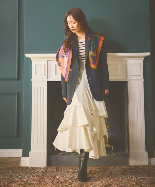 Mystrada スカート 刺繍 ピンク ベージュ サイズ36 マイストラーダ  