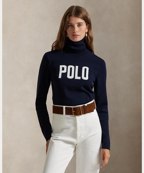 RALPH LAUREN タートルネック　ニット ⚪︎ POLO RALPH LAUREN ニット セーター ロゴ タートルネック