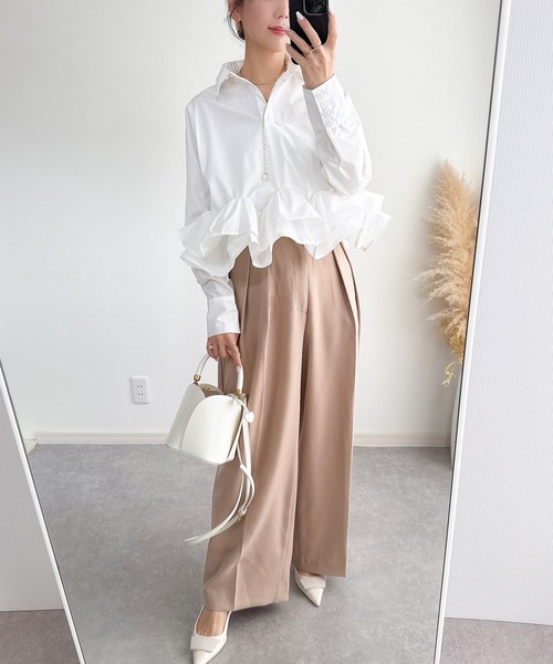 ⭐︎ページ &. NOSTALGIA ブラウス シャツ 「ZOZO限定」フリルヘムロングスリーブ