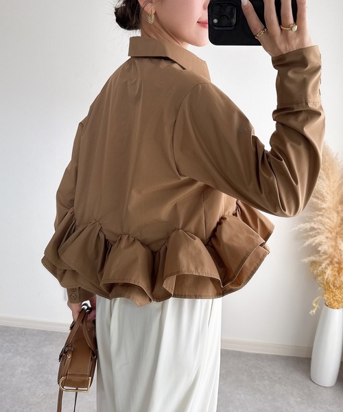 &. NOSTALGIA ブラウス シャツ 「ZOZO限定」フリルヘムロングスリーブ