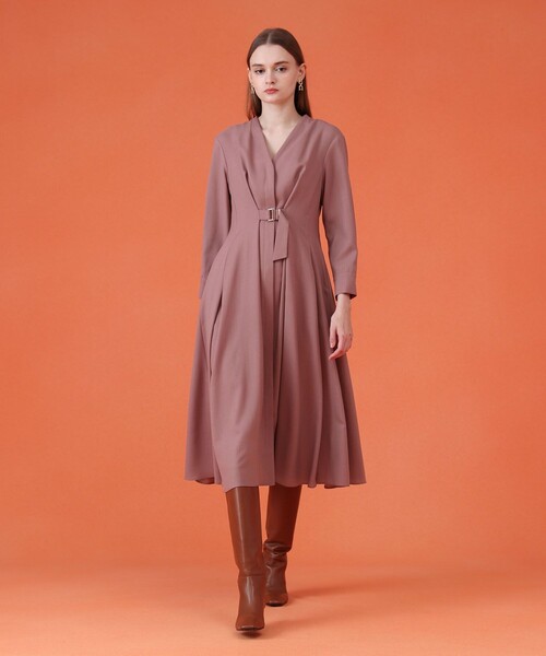 ANAYI（アナイ） ワンピース ウールジョーゼットフロントタック