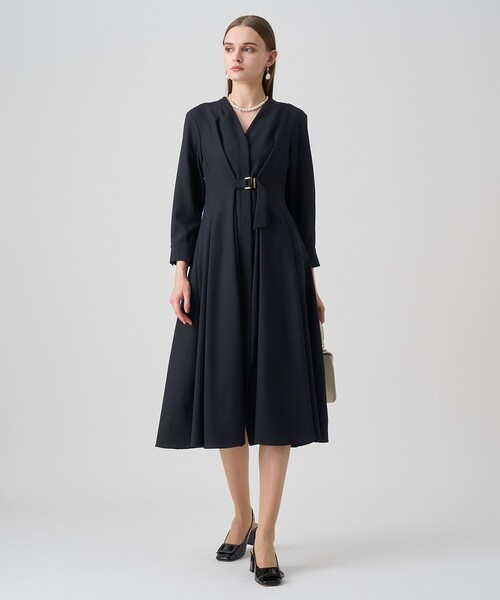 ANAYI（アナイ） ワンピース ウールジョーゼットフロントタック