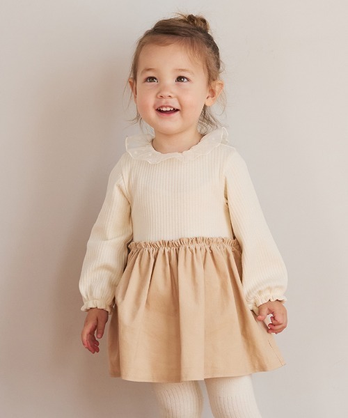 10mois（ディモワ） ベビー服 ロンパース 「」DOTフリルカラーボディ