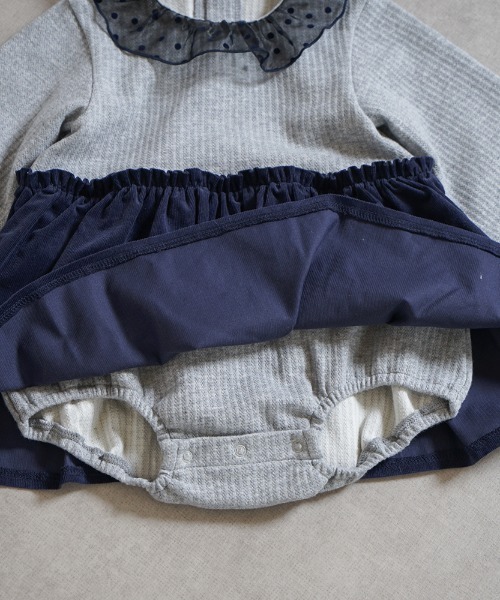 10mois（ディモワ） ベビー服 ロンパース 「」DOTフリルカラーボディ