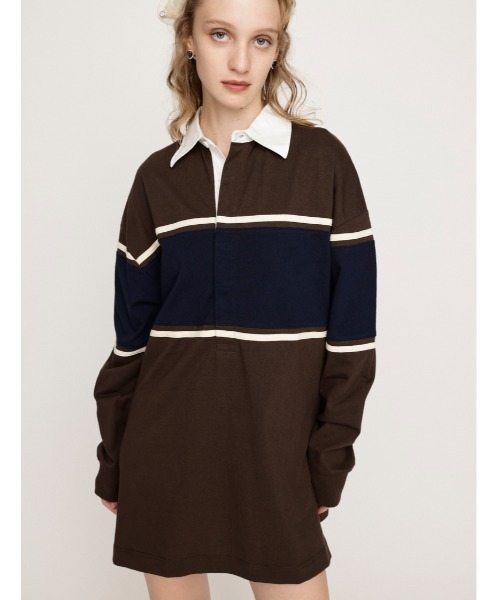 SLY RUGBY SHIRT S/OP M/BRN ラグビーシャツワンピスライ SLY RUGBY SHIRT S/OP M/BRN ラグビーシャツワンピスライ 限定展開