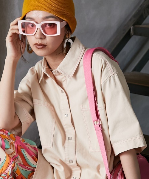 「GEVS.」 半袖シャツ 3L ベージュ レディース_画像9