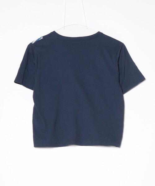 [Design Tshirts Store graniph] окантовка рисунок короткий рукав футболка M темно-синий женский 