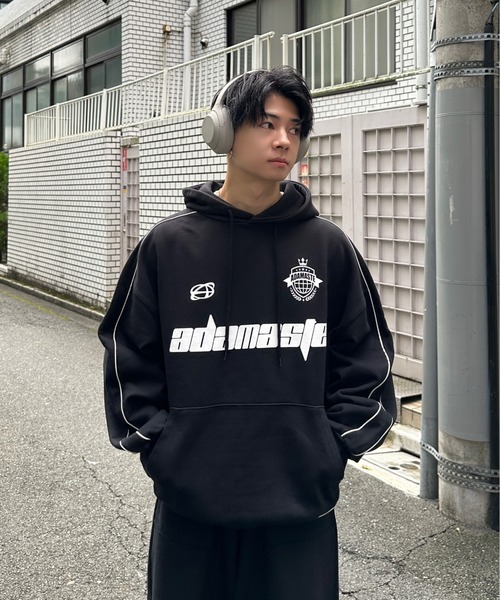 ADAMASTE プルオーバーパーカー LARGE ブラック メンズ : ZOZOTOWN