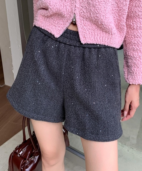 パンツ ラメグリッターショートパンツ/キラキラショーツ レディース